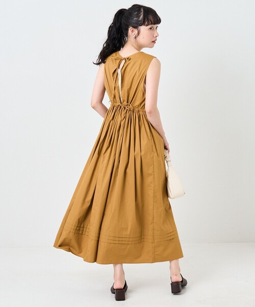 FREAK'S STORE（フリークスストア）の「バックリボンフレアマキシノースリーブワンピース（ワンピース・レディース・ブラック/グリーン/ピンク系その他/キャメル・ﾌﾘ-）」の16枚目の写真