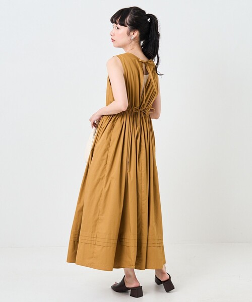 FREAK'S STORE（フリークスストア）の「バックリボンフレアマキシノースリーブワンピース（ワンピース・レディース・ブラック/グリーン/ピンク系その他/キャメル・ﾌﾘ-）」の13枚目の写真