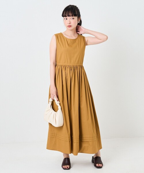 FREAK'S STORE（フリークスストア）の「バックリボンフレアマキシノースリーブワンピース（ワンピース・レディース・ブラック/グリーン/ピンク系その他/キャメル・ﾌﾘ-）」の11枚目の写真