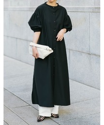 Re:EDIT | [低身長/高身長サイズ有]ボリュームスリーブマキシシャツワンピース(シャツワンピース)