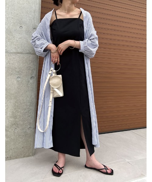 Re:EDIT（リエディ）の「[低身長/高身長サイズ有]ボリュームスリーブマキシシャツワンピース（シャツワンピース・レディース・グレー系その他/ミント/ブラック/ホワイト・TALL/MEDIUM/SHORT/LARGE）」の9枚目の写真