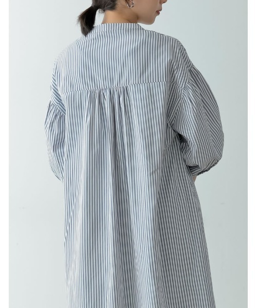 Re:EDIT（リエディ）の「[低身長/高身長サイズ有]ボリュームスリーブマキシシャツワンピース（シャツワンピース・レディース・グレー系その他/ミント/ブラック/ホワイト・TALL/MEDIUM/SHORT/LARGE）」の7枚目の写真