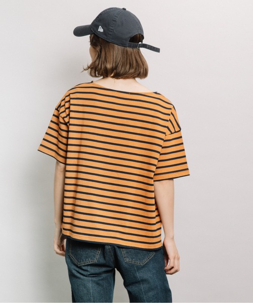 refinedworks（リファインドワークス）の「ボーダースクエアネックT（Tシャツ/カットソー・レディース・ネイビー/オフホワイト/オレンジ・FREE）」の8枚目の写真