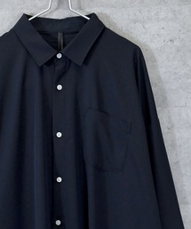 ポリストレッチ ドロップショルダーLSシャツ レディース メンズ