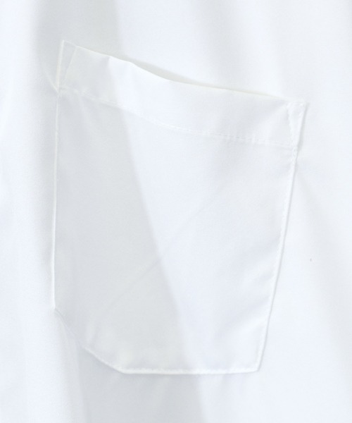 Ritzy（リッツィー）の「ポリストレッチ ドロップショルダーLSシャツ レディース メンズ（シャツ/ブラウス・メンズ・ホワイト/サックスブルー/イエロー/グリーン/チャコール/ブラック/ネイビー/パープル/グレイッシュベージュ・MEDIUM/LARGE/X-LARGE）」の22枚目の写真