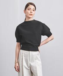 新品 未使用 タグ付き ユナイテッドアローズ リブニット 五分袖 ブラック レディ ロングスリーブ ニット