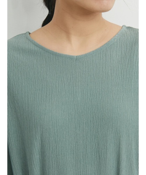 Green Parks(グリーンパークス)の「2Way リボン付楊柳チュニック(Tシャツ/カットソー・レディース・グリーン/ダークグレー/ホワイト系その他2・FREE)」の14枚目の写真