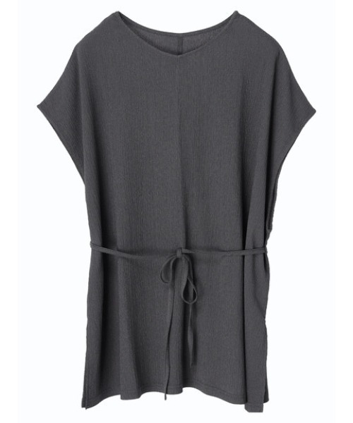 Green Parks(グリーンパークス)の「2Way リボン付楊柳チュニック(Tシャツ/カットソー・レディース・グリーン/ダークグレー/ホワイト系その他2・FREE)」の12枚目の写真