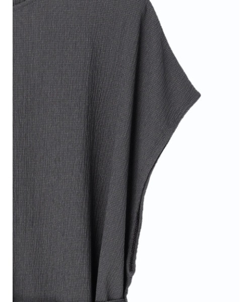 Green Parks(グリーンパークス)の「2Way リボン付楊柳チュニック(Tシャツ/カットソー・レディース・グリーン/ダークグレー/ホワイト系その他2・FREE)」の5枚目の写真