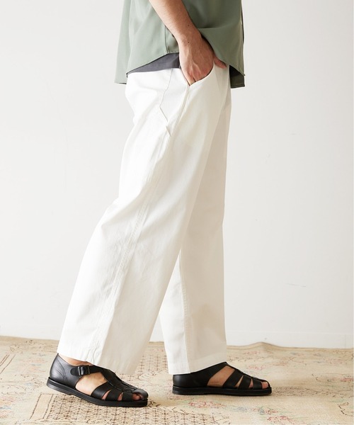 417 EDIFICE（フォーワンセブンエディフィス）の「フレンチワーク イージーパンツ《カラーパンツ》（カーゴパンツ・メンズ・ホワイト/ブラック/ベージュ/イエロー/グリーン/ブルー系その他・MEDIUM/LARGE）」の13枚目の写真