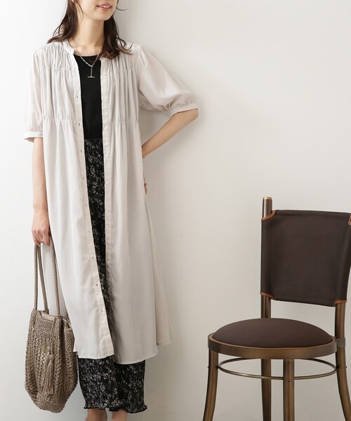 DRESKIP(ドレスキップ)の「◆【洗える】シャ-リング シャツワンピース(ワンピース・レディース・ブラウン系その他/オレンジ/ライトベージュ/グレー系その他・03/02/04)」の4枚目の写真