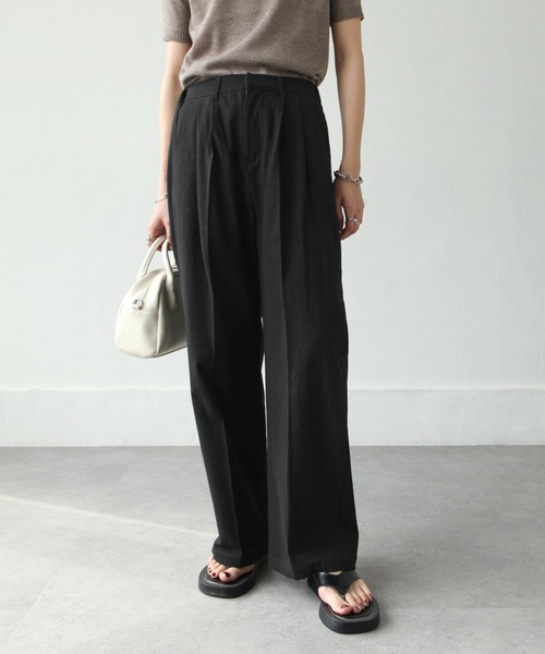 Chillfar（チルファー）の「リネンライクタックパンツ（その他パンツ・レディース・アイボリー/ブラック/ブラウン/ベージュ/オレンジ・MEDIUM/LARGE）」の2枚目の写真