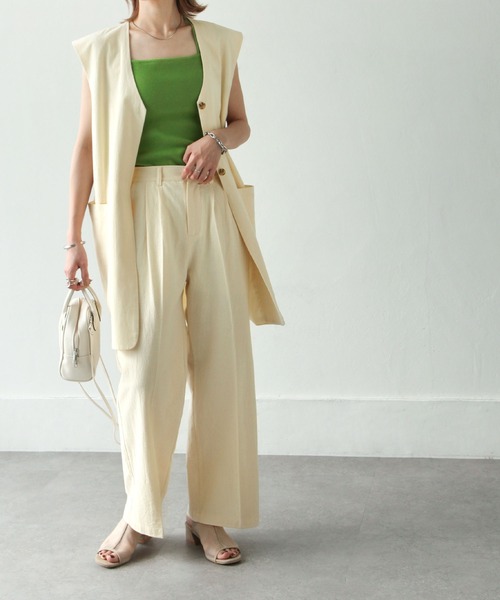 Chillfar（チルファー）の「リネンライクタックパンツ（その他パンツ・レディース・アイボリー/ブラック/ブラウン/ベージュ/オレンジ・MEDIUM/LARGE）」の7枚目の写真