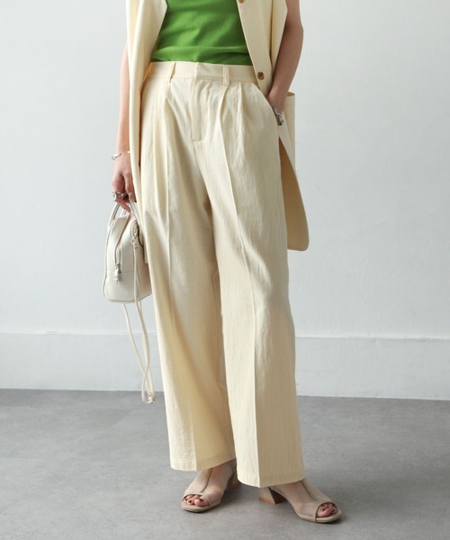 Chillfar（チルファー）の「リネンライクタックパンツ（その他パンツ・レディース・アイボリー/ブラック/ブラウン/ベージュ/オレンジ・MEDIUM/LARGE）」の8枚目の写真
