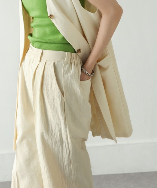 Chillfar（チルファー）の「リネンライクタックパンツ（その他パンツ・レディース・アイボリー/ブラック/ブラウン/ベージュ/オレンジ・MEDIUM/LARGE）」の10枚目の写真