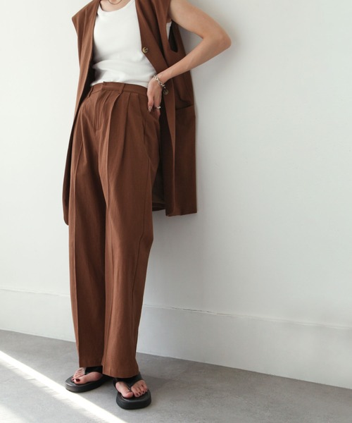 Chillfar（チルファー）の「リネンライクタックパンツ（その他パンツ・レディース・アイボリー/ブラック/ブラウン/ベージュ/オレンジ・MEDIUM/LARGE）」の21枚目の写真