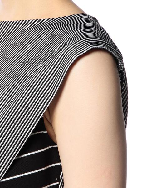 ASTRAET(アストラット)の「ASTRAET(アストラット) MIXストライプノースリーブ(Tシャツ/カットソー・レディース・ブラック・フリー)」の6枚目の写真