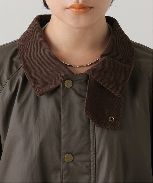 DOUBLE NAME（ダブルネーム）の「オイルド風加工ハンティングジャケット（ミリタリージャケット・レディース・ブラウン/チャコールグレー/ブラウン系/カーキ・FREE）」の15枚目の写真