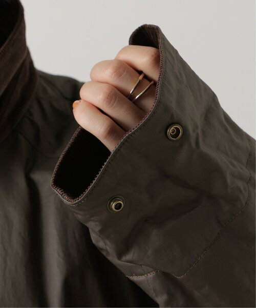 DOUBLE NAME（ダブルネーム）の「オイルド風加工ハンティングジャケット（ミリタリージャケット・レディース・ブラウン/チャコールグレー/ブラウン系/カーキ・FREE）」の12枚目の写真