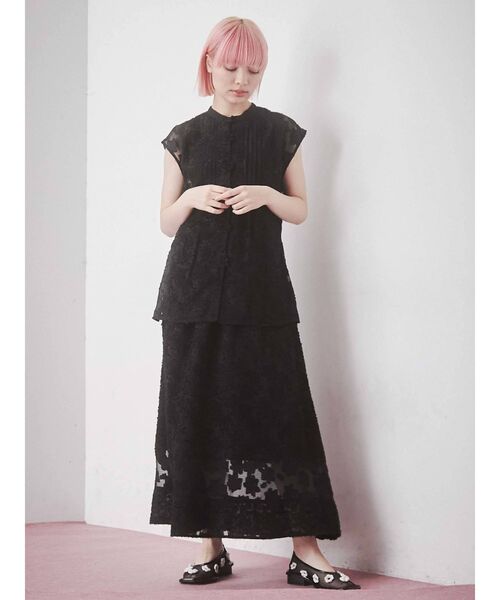 merry jenny（メリージェニー）の「fluffyキリカエシアーロングスカート（スカート・レディース・アイボリー/ブラック・FREE）」の11枚目の写真