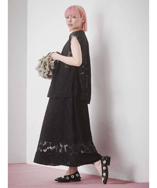 merry jenny（メリージェニー）の「fluffyキリカエシアーロングスカート（スカート・レディース・アイボリー/ブラック・FREE）」の12枚目の写真