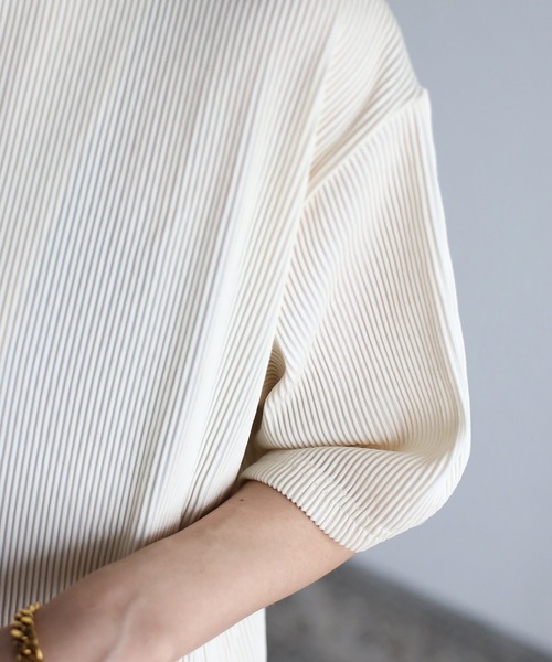 ap retro（アプレトロ）の「【_____m.weコラボ】プリーツブラウスカーディガン（シャツ/ブラウス・レディース・ブラック/アイボリー/ホワイト×ブラック・FREE）」の13枚目の写真