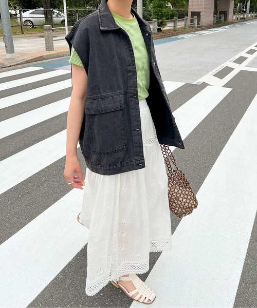 Ambre Ciel（アンブルシエル）の「ハシゴレーススカート／【WEB/EC限定商品】（スカート・レディース・ホワイト・FREE）」の4枚目の写真