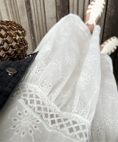 Ambre Ciel（アンブルシエル）の「ハシゴレーススカート／【WEB/EC限定商品】（スカート・レディース・ホワイト・FREE）」の5枚目の写真