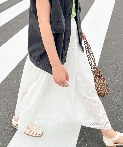 Ambre Ciel（アンブルシエル）の「ハシゴレーススカート／【WEB/EC限定商品】（スカート・レディース・ホワイト・FREE）」の8枚目の写真