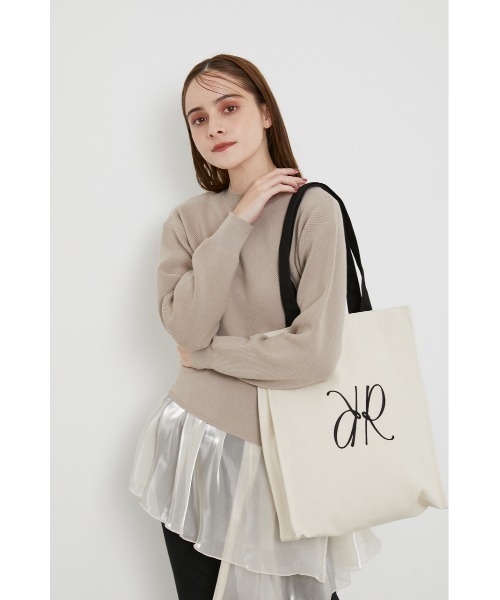 rienda（リエンダ）の「Rロゴキャンバストートバッグ（トートバッグ・レディース・アイボリー/ブラック/ライトブルー/グレー/レッド/ライトベージュ・FREE）」の13枚目の写真