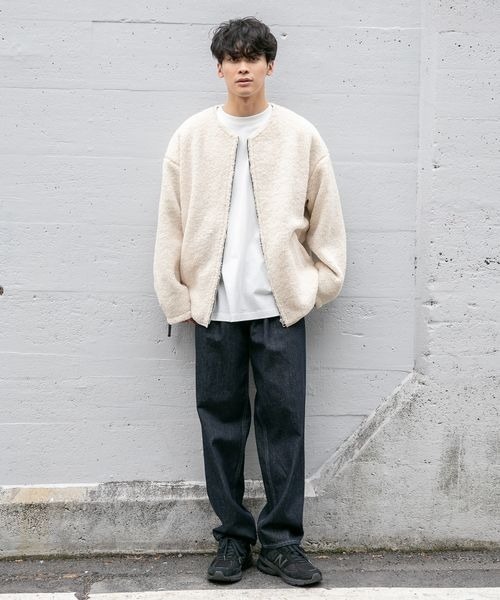 LOWRYS FARM（ローリーズファーム）の「ノーカラーボアブルゾン　282347（ブルゾン・メンズ・ブラック/ブラウン/アイボリー・MEDIUM/LARGE）」の15枚目の写真