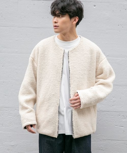 LOWRYS FARM（ローリーズファーム）の「ノーカラーボアブルゾン　282347（ブルゾン・メンズ・ブラック/ブラウン/アイボリー・MEDIUM/LARGE）」の19枚目の写真