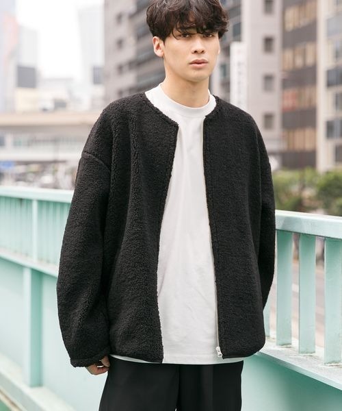 LOWRYS FARM（ローリーズファーム）の「ノーカラーボアブルゾン　282347（ブルゾン・メンズ・ブラック/ブラウン/アイボリー・MEDIUM/LARGE）」の20枚目の写真