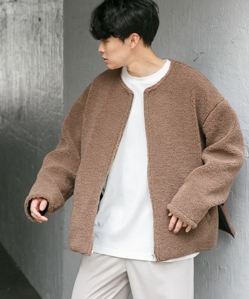 LOWRYS FARM（ローリーズファーム）の「ノーカラーボアブルゾン　282347（ブルゾン・メンズ・ブラック/ブラウン/アイボリー・MEDIUM/LARGE）」の17枚目の写真