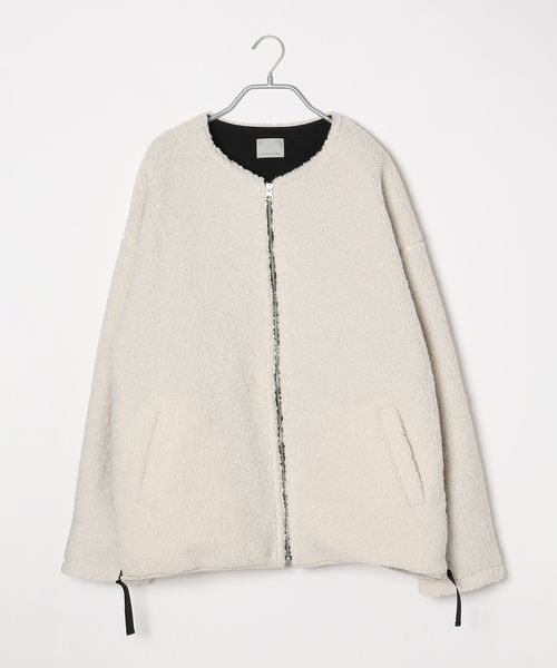 LOWRYS FARM（ローリーズファーム）の「ノーカラーボアブルゾン　282347（ブルゾン・メンズ・ブラック/ブラウン/アイボリー・MEDIUM/LARGE）」の21枚目の写真