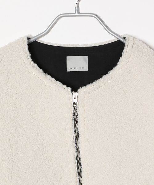 LOWRYS FARM（ローリーズファーム）の「ノーカラーボアブルゾン　282347（ブルゾン・メンズ・ブラック/ブラウン/アイボリー・MEDIUM/LARGE）」の10枚目の写真