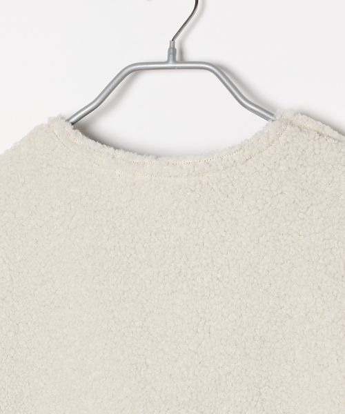 LOWRYS FARM（ローリーズファーム）の「ノーカラーボアブルゾン　282347（ブルゾン・メンズ・ブラック/ブラウン/アイボリー・MEDIUM/LARGE）」の7枚目の写真