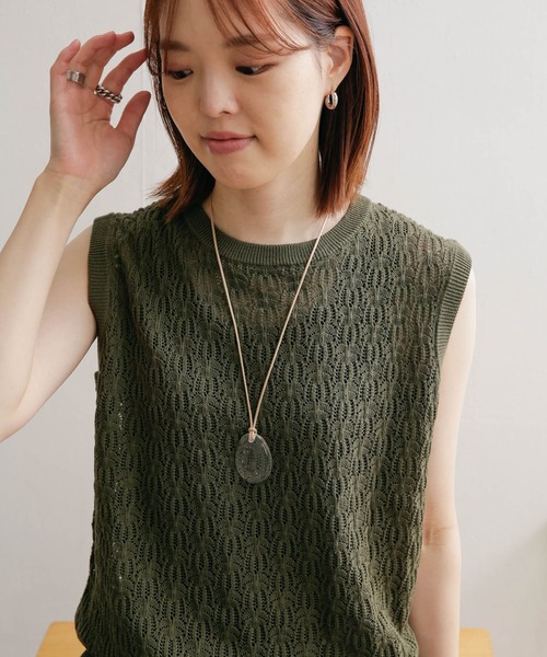 URBAN RESEARCH DOORS(アーバンリサーチドアーズ)の「ガラスオーバルネックレス(ネックレス・レディース・クリア/ブラウン・ONE)」の4枚目の写真