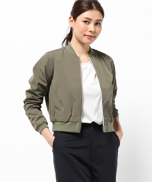 COLLAGE GALLARDAGALANTE（コラージュガリャルダガランテ）の「リバーシブルジャケット（ブルゾン・レディース・カーキ/グレー・FREE）」の2枚目の写真