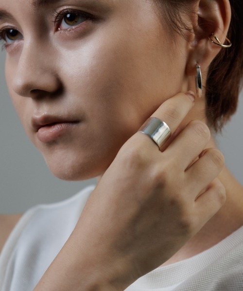 ieLS」SV925 シルバー デザイン フープリングピアス（ピアス（両