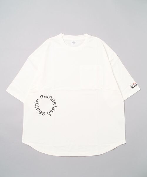 MANASTASH（マナスタッシュ）の「MANASTASH/マナスタッシュ　MS Circle logo tee　MSサークルロゴティー（Tシャツ/カットソー・メンズ・ホワイト/ベージュ/カーキ/ブラック・M/L）」の5枚目の写真