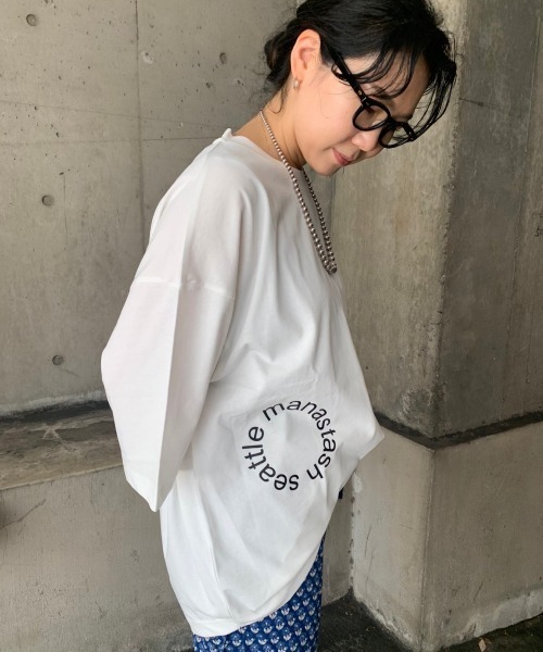 MANASTASH（マナスタッシュ）の「MANASTASH/マナスタッシュ　MS Circle logo tee　MSサークルロゴティー（Tシャツ/カットソー・メンズ・ホワイト/ベージュ/カーキ/ブラック・M/L）」の7枚目の写真