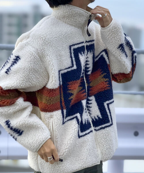 PENDLETON（ペンドルトン）の「【PENDLETON/ペンドルトン】Boa Stand Blouson ボアフリース ブルゾン（ブルゾン・メンズ・ホワイト/ブラック/ベージュ/ネイビー・M/L）」の20枚目の写真