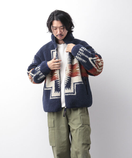PENDLETON（ペンドルトン）の「【PENDLETON/ペンドルトン】Boa Stand Blouson ボアフリース ブルゾン（ブルゾン・メンズ・ホワイト/ブラック/ベージュ/ネイビー・M/L）」の21枚目の写真