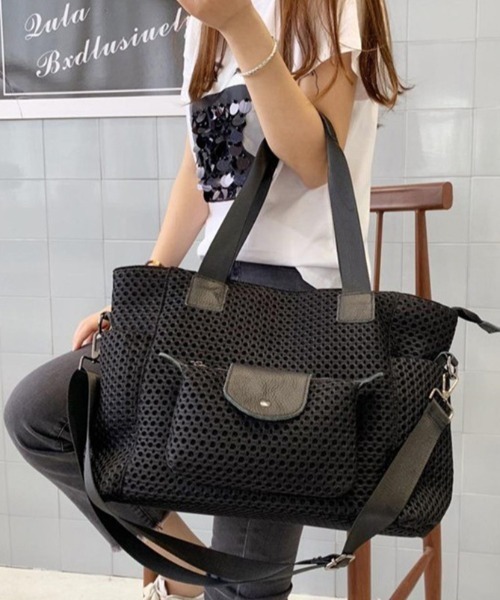 deux amour(ドゥーザムール)の「トートバッグ(ドラムバッグ・レディース・ブラック・FRE)」の1枚目の写真