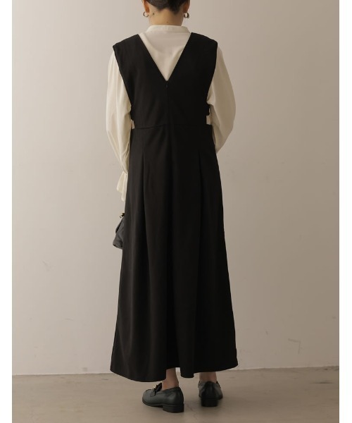 Re:EDIT（リエディ）の「[2022A/W COLLECTION][低身長/高身長サイズ有]ツイード調タックフレアジャンパースカート（ジャンパースカート・レディース・ブラウン系その他/ブラック系その他/ブラック・SHORT/MEDIUM/LARGE/TALL）」の10枚目の写真