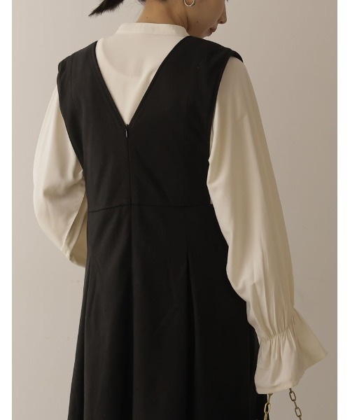 Re:EDIT（リエディ）の「[2022A/W COLLECTION][低身長/高身長サイズ有]ツイード調タックフレアジャンパースカート（ジャンパースカート・レディース・ブラウン系その他/ブラック系その他/ブラック・SHORT/MEDIUM/LARGE/TALL）」の14枚目の写真