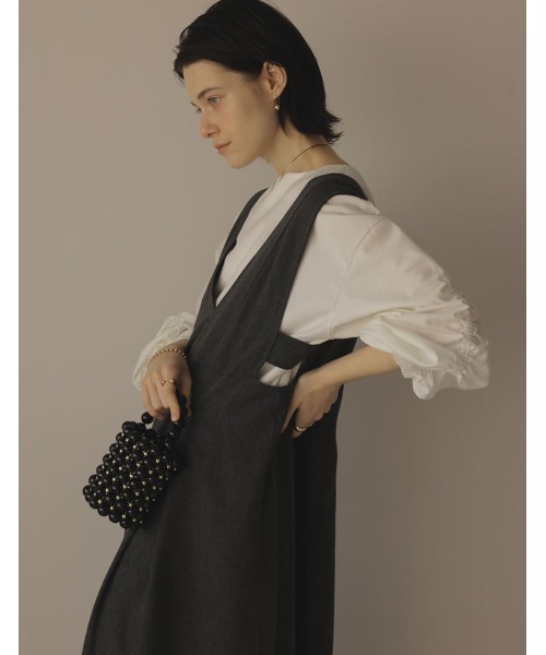 Re:EDIT（リエディ）の「[2022A/W COLLECTION][低身長/高身長サイズ有]ツイード調タックフレアジャンパースカート（ジャンパースカート・レディース・ブラウン系その他/ブラック系その他/ブラック・SHORT/MEDIUM/LARGE/TALL）」の20枚目の写真