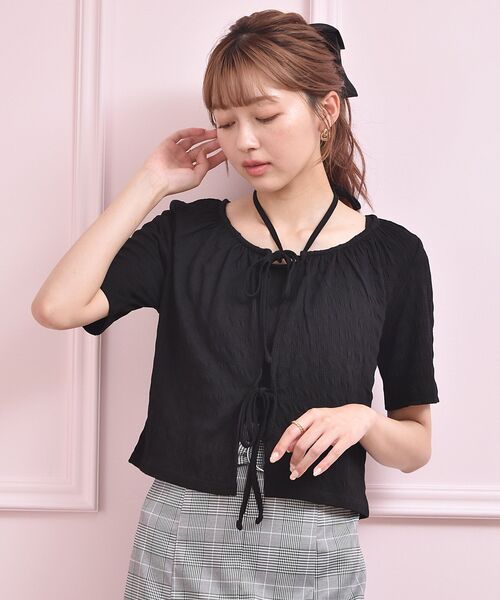 ems excite(エムズエキサイト)の「【セットアイテム】Wリボンカーデ゛SET(Tシャツ/カットソー・レディース・ブラック/オレンジ/ナチュラル・FREE)」の11枚目の写真
