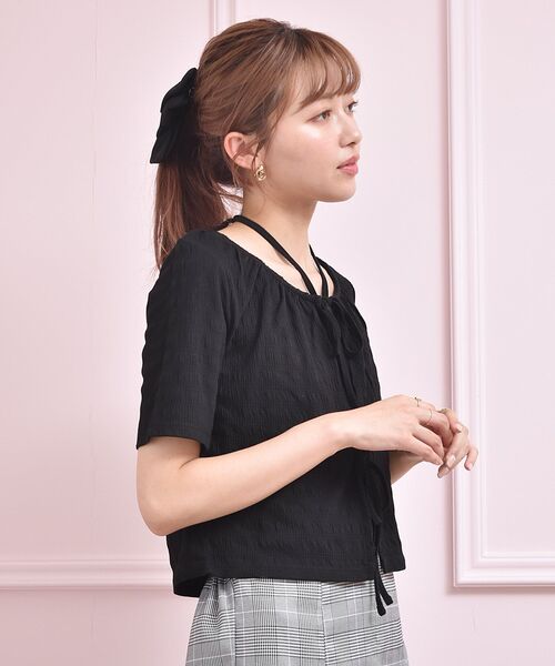 ems excite(エムズエキサイト)の「【セットアイテム】Wリボンカーデ゛SET(Tシャツ/カットソー・レディース・ブラック/オレンジ/ナチュラル・FREE)」の12枚目の写真
